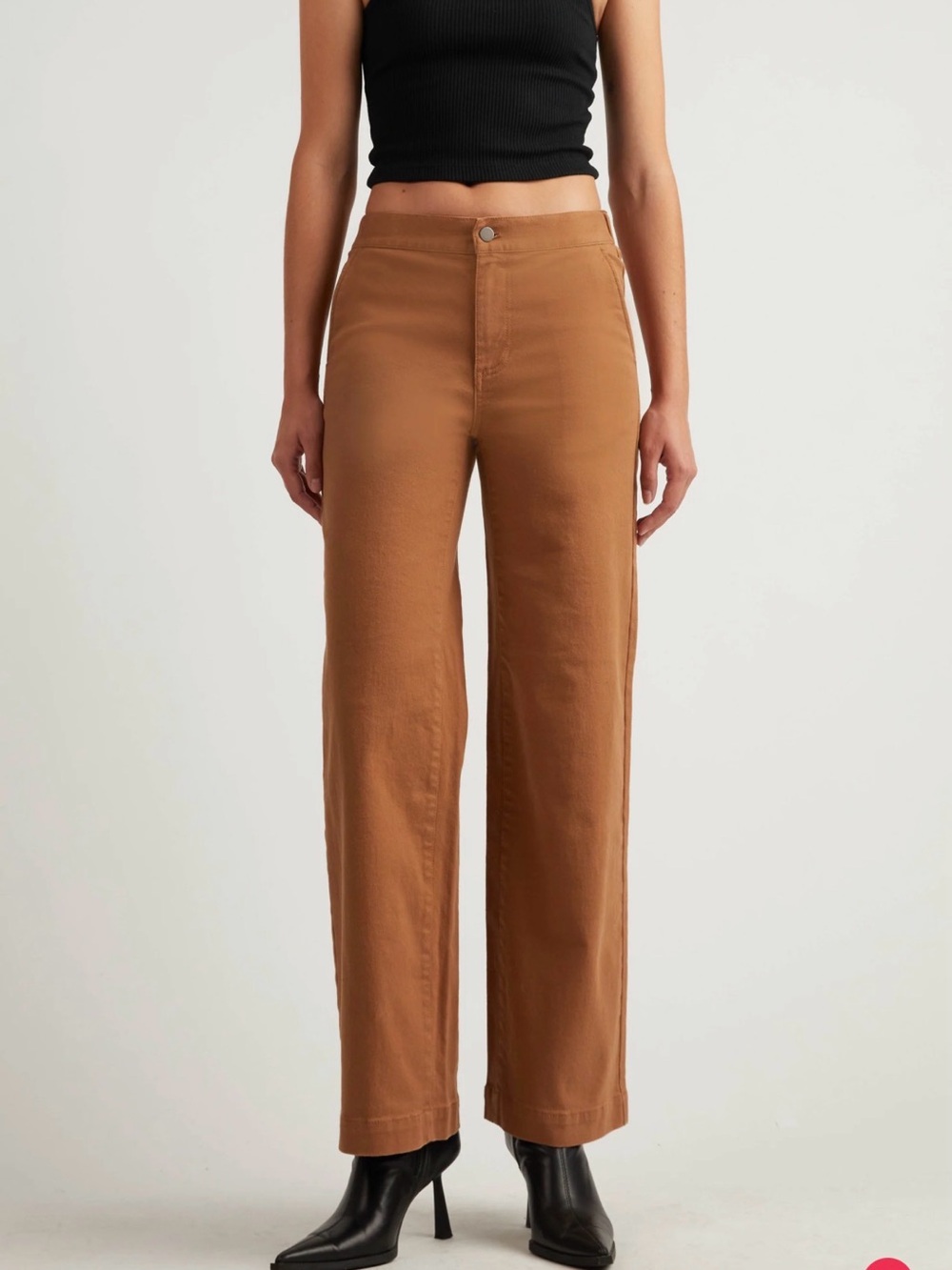 Oak + Fort Long Length Twill Wide Leg Pant